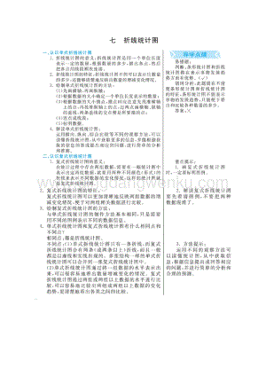 冀教版五年級下冊數學第7單元折線統計圖知識點