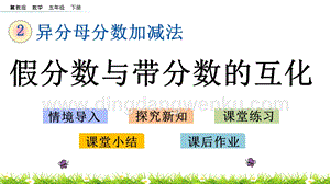 冀教版五年級下冊數學2.2假分數與帶分數的互化PPT課件