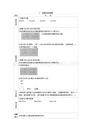 冀教版二年級下冊數學6.7加減法的驗算學案