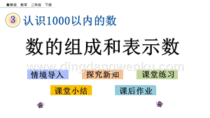 冀教版二年級下冊數學3.3數的組成和表示數教學課件