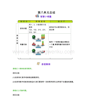 冀教版二年級下冊數學第8單元探索樂園知識點