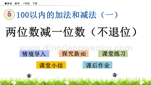 冀教版一年級下冊數學5.8兩位數減一位數（不退位）教學課件