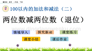 冀教版一年級下冊數學7.6兩位數減兩位數（退位）教學課件