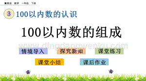 冀教版一年級下冊數學3.3100以內數的組成教學課件