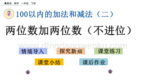 冀教版一年級下冊數學7.1兩位數加兩位數（不進位）教學課件