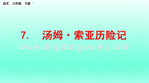 部編人教版小學語文六年級下冊 湯姆·索亞歷險記（節選）課件