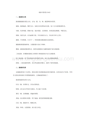 戲曲中臉譜小知識