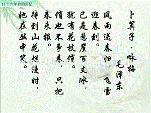 部編人教版小學語文六年級下冊十六年前的回憶課件