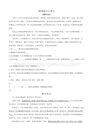部編人教版小學(xué)語文三年級(jí)下冊(cè)類文閱讀-24火燒云