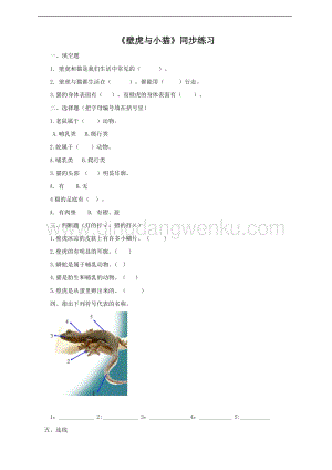 粵教版科學三年級上冊1.3壁虎與小貓（同步練習
