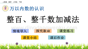 人教版二年級下冊數(shù)學(xué)7.13整百、整千數(shù)加減法PPT課件