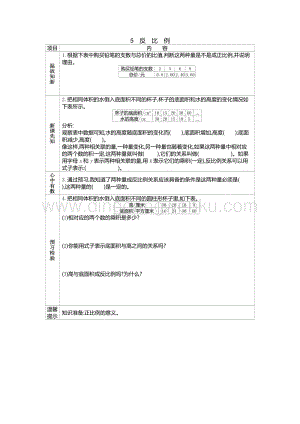 人教版六年級下冊數(shù)學反比例學案