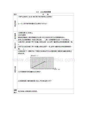 西師大版六年級下冊數學第三單元3.5　正比例的圖像 導學案.docx