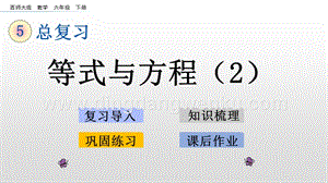 西師大版六年級下冊數學總復習1.9等式與方程（2）ppt課件.pptx