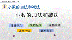 西師大版四年級(jí)下冊(cè)數(shù)學(xué)第七單元 7.1 小數(shù)的加法和減法 PPT課件.pptx