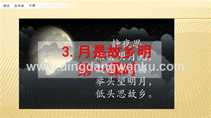 人教部編版五年級下冊語文 3.月是故鄉(xiāng)明 第一課時 ppt課件.pptx