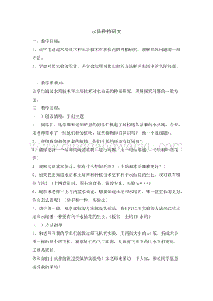 五年級綜合活動實踐教案-水仙種植研究教學設計（全國通用）.doc
