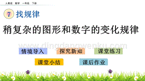 人教版小學數學一年級下冊7.3稍復雜的圖形和數字的變化規律PPT課件