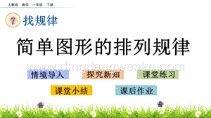 人教版小學數學一年級下冊7.1簡單圖形的排列規律PPT課件