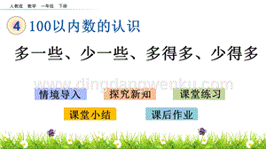 人教版小學數學一年級下冊4.6多一些、少一些、多得多、少得多PPT課件