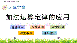 人教版小學數學四年級下冊第三單元3.3加法運算定律的應用PPT課件