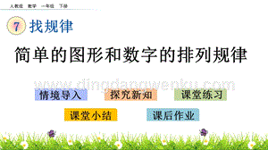 人教版小學數學一年級下冊7.2簡單的圖形和數字的排列規律PPT課件