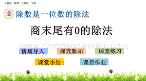 人教版小學數學三年級下冊第二單元2.9商末尾有0的除法PPT課件