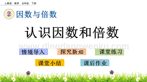 人教版小學(xué)數(shù)學(xué)五年級(jí)下冊(cè)第二單元2.1認(rèn)識(shí)因數(shù)和倍數(shù)PPT課件