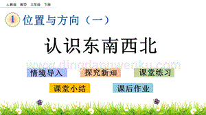 人教版小學數學三年級下冊第一單元1.1 認識東、南、西、北 PPT課件