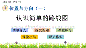 人教版小學(xué)數(shù)學(xué)三年級下冊第一單元1.4認識簡單的路線圖PPT課件