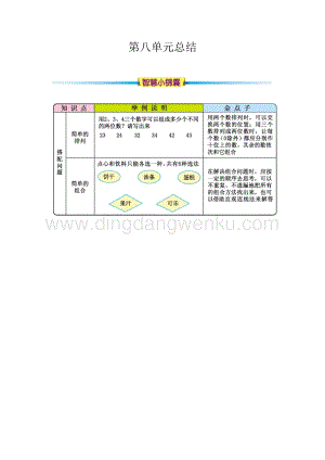 人教版小學數學三年級下冊第八單元知識清單