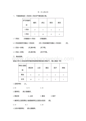 人教版小學(xué)數(shù)學(xué)三年級(jí)下冊(cè)第三單元測(cè)試卷2