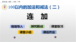 西師大版一年級下冊數(shù)學(xué)第七單元7.5連加PPT課件