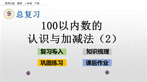 西師大版一年級下冊數(shù)學(xué)第九單元9.2100以內(nèi)數(shù)的認(rèn)識與加減法（2）PPT課件