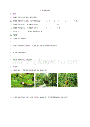 粵教版四年級下冊科學參觀植物園練習.doc