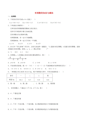 人教版七年級(jí)數(shù)學(xué)上冊(cè)有理數(shù)的加法與減法課后練習(xí).doc