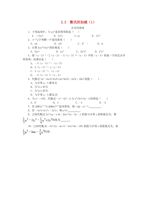 人教版七年級數(shù)學上冊第二章整式的加減2.2整式的加減(1)合并同類項課時練.doc