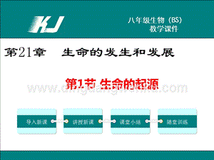 北師大版八年級下冊生物第1節 生命的起源.ppt