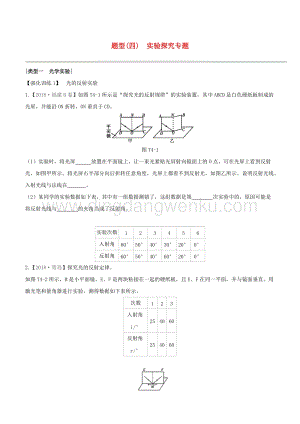 2020版中考物理奪分復習題型04實驗探究專題試題附答案.docx