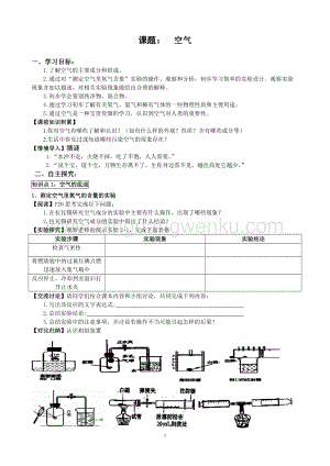 人教版九年級(jí)上冊(cè)化學(xué)2.1空氣導(dǎo)學(xué)案.doc
