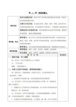 蘇少版五年級(jí)下冊(cè)美術(shù)教案－3線(xiàn)條的魅力 教學(xué)設(shè)計(jì).doc