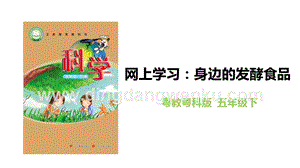 粵教粵科版五年級下冊科學2.13網上學習：身邊的發酵食品教學課件.pptx