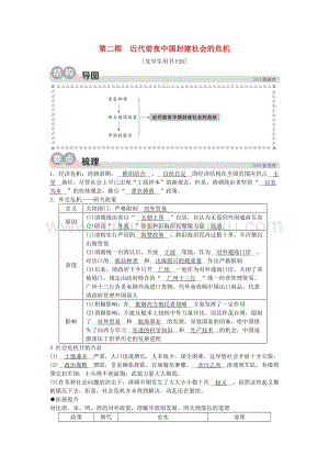 人教版八年級下冊歷史與社會5.3.2近代前夜中國封建社會的危機(jī)同步練習(xí)含解析.doc