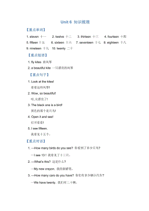 人教版PEP三年級下冊英語Unit6知識點梳理.doc