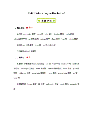 北京課改版五年級上冊英語Unit1知識點總結.docx