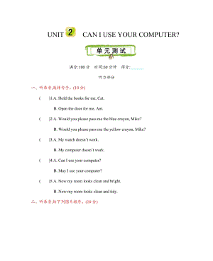 北京課改版五年級上冊英語Unit 2 測試卷帶聽力mp3和答案.docx