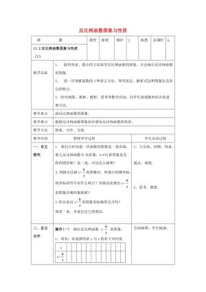 初中數(shù)學(xué)八年級下冊第11章反比例函數(shù)11.2反比例函數(shù)的圖像與性質(zhì)教案新版蘇科版.doc