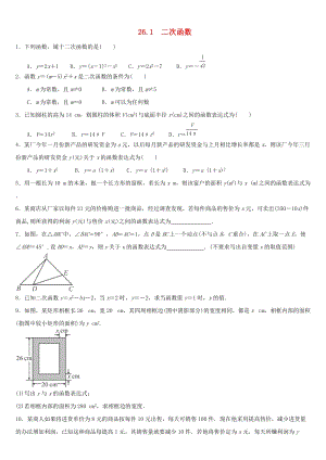 初中數學九年級下冊第26章二次函數26.1二次函數作業設計新版華東師大版.docx