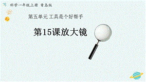 青島版一年級(jí)上冊(cè)科學(xué)第五單元第15課《放大鏡》【課件】.pptx
