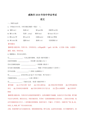 2018年山東省威海市中考語文試題（word版 解析版）.doc